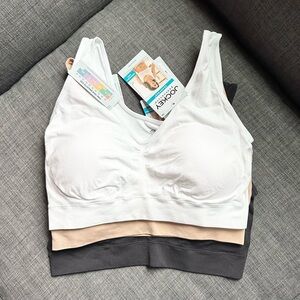 Jockey Seamless Comfort Bralettes - White, Nude, Black (3-Pack)